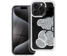 OEM dėklas, skirtas iPhone 17 AIR, meškiuko formos sidabrinis