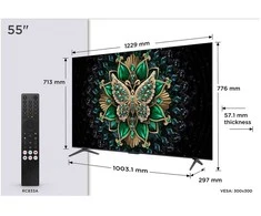 Televizorius TCL 55C69K TV 139.7 cm (55") 4K Ultra HD Smart TV Wi-Fi Metallic