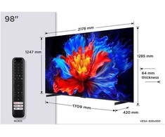 TCL P89K 98P89K televizorius 2,49 m (98") 4K „Ultra HD“ išmanusis televizorius „Wi-Fi“ metalinis 450 cd/m²