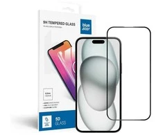 BlueStar Grūdintas stiklas iPhone 15 PLUS / 16 PLUS (pilnas klijavimas) Blue Star 5D juodas