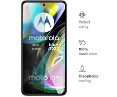 Tempered glass to Motorola G82 Blue Star
