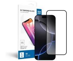 BlueStar Grūdintas stiklas iPhone 16 PRO / 17 / 18 (pilnas klijavimas) Blue Star 5D juodas