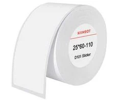 Terminės etiketės Niimbot lipdukai 25x60 mm, 110 vnt (balti)