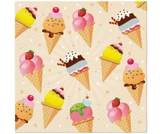 Popierinės servetėlės PAW Ice Kreminis, 33 cm x 33 cm, 20 vnt.