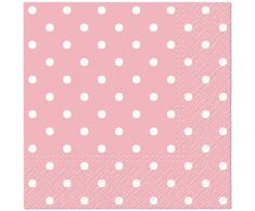 Popierinės servetėlės PAW Rožinė Dots, 25 cm x 25 cm, 20 vnt.