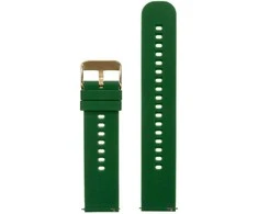 Pacific U27 rubber watch strap - dark žalias/auksinis - 18mm