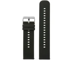 Pacific U27 rubber watch strap - juodas/sidabrinis - 18mm