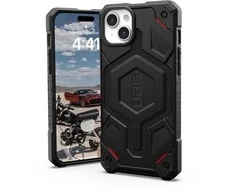 UAG Urban Armor Gear dėklas MONARCH PRO, suderinamas su „MagSafe“, skirtas IPHONE 15 Plus, juodos spalvos, kevlaras