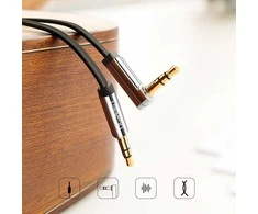 Ugreen flat cable audio cable AUX 3.5mm mini jack 1m sidabrinis (10597)