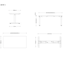UNIQUE ACTIVE I Electric desk 140x70 cm Juodas