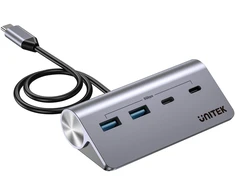 UNITEK ALIUMINIO USB-C ŠAKOTUVAS 2X USB-A 2X USB-C 5GBPS
