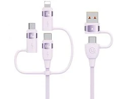 USAMS Kabelis U85 2xUSB-C/USB/Micro-USB/ Lightning 6in1 1,2m 100W PD Fast Charge violetinės spalvos SJ645USB02 (US-SJ645)