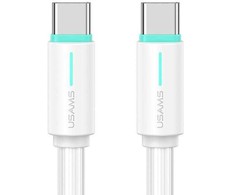 USAMS Kabelis USB-C/USB-C 1m SJ73460W baltos spalvos YU Series SJ734USB02 (US-SJ734)