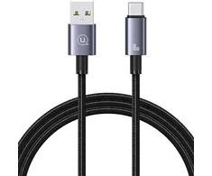 USAMS Kabelis USB į USB-C 3A 1.2m greito įkrovimo plienas/tamsus SJ663USB01 (US-SJ663)