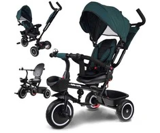 Tiny Bike Vaikų trijų ratų dviračių mažas dviratis 3in1 su stogu pasuktu SP0650