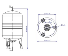 Varem Vertical hydrophore tank 100 l us100362cs0a2000