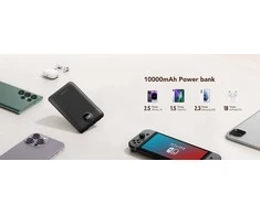 Powerbank Veger C11 (W1170) PD QC3.0 2A 22,5W 10000 mAh with built-in cables USB C / Lightning juodas