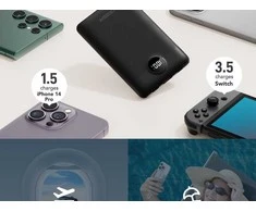 Nešiojamoji baterija Veger C11 (W1170) PD QC3.0 2A 22,5W 10000 mAh su integruotais laidais USB C / Lightning juodas