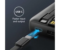 Powerbank Veger C20 (W2047 / W2059) 20000 mAh with built-in Micro-USB cables / Type C / Lightning juodas