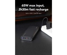 Nešiojamoji baterija Veger TCE130 (W2503) PD 130W 25000 mAh su integruotais C tipo laidais / Lightning juodas