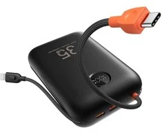 Powerbank Veger K3 (W3018) PD QC3.0 35W 30000 mAh with built-in Type C cables / Lightning juodas