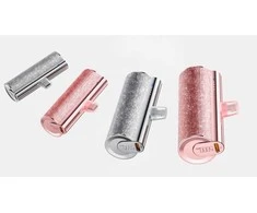 Nešiojamoji baterija „Veger PlugOn“ (W0573) PD QC3.0 2,4A 12W 5000 mAh su integruota USB C jungtimi, rožinė