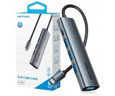 Vention 5v1 USB-C 3.0 šakotuvas, 0,15 m ilgio, ventiliuojamas