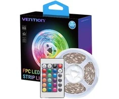 Vention RGB FPC LED šviesos juosta su 5V nuotolinio valdymo pultu, 2m
