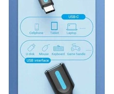„Vention“ USB 3.1 (1 kartos) C tipo kištukas į A tipo kištuką OTG kabelis, 0,15 m, juodas, PVC tipo