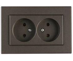 Kištukinis lizdas VILMA XP 500, 2 vietų be įžeminimo, antracito spalvos