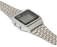 Casio A500WEA-1EF rankinis laikrodis Elektroninis Unisekso stiliaus Juoda, Sidabras