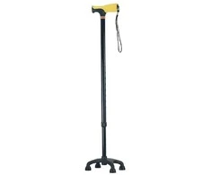 Riposo Walking stick - quadruped with soft grip - yellow AR-017