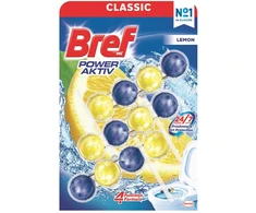 WC valiklis-gaiviklis BREF POWER AKTIV LEMON, 3×50 g