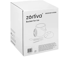 Wiaderko do lodu - szczypce + łyżeczka Zortiva