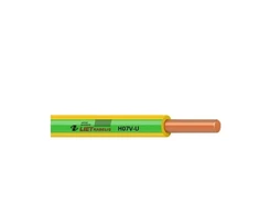 Wire Lietkabelis H07V-U. 1 x 2.5 mm². yellow/žalias
