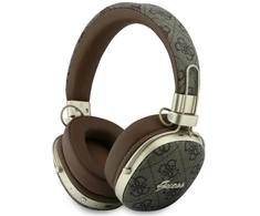 Ausinės Guess Bluetooth ENC Metal 4G Script Logo rudos spalvos