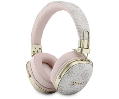 Ausinės Guess Bluetooth ENC Metal 4G Script Logo rožinės spalvos