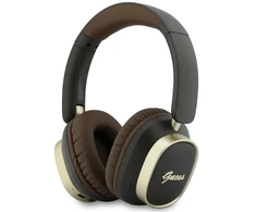 Ausinės Guess Bluetooth ENC Rectangle Metal Script rudos spalvos