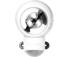 Osram 0,3W LED sieninis šviestuvas SPYLUX, baltas, 3000K, su baterija ir judesio davikliu, IP43