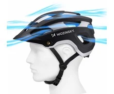 Wozinsky MTB dviračio šalmas su nuimamu skydeliu, lengvas L - juodas ir sidabrinis