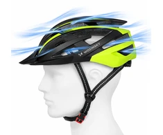 Wozinsky MTB dviračio šalmas su nuimamu skydeliu ir galiniu USB žibintu M - Juodas ir Geltona