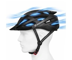 Dviratininko šalmas MTB Wozinsky su odpinanym daszkiem i tylną lampką USB 54-57 cm - juoda