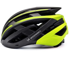 Wozinsky MTB dviračio šalmas su nuimamu skydeliu ir galiniu USB žibintu L - Juodas ir Geltona