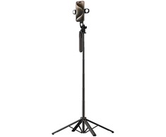 Selfie stick WH181D-Y1S teleskopowy statyw 1.75m ze stopu aliuminio su podwójną lampą i laikikliu na telefon - juoda