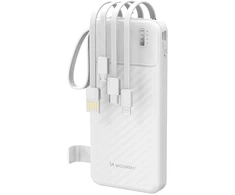 Wozinsky W11-W 10000mAh 10W Powerbank with Built-in Cables and Flashlight - Baltas