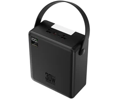 Wozinsky W8-B 100000mAh 30W Powerbank 2xUSB-A and 2xUSB-C with Flashlight - Juodas
