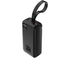 Wozinsky W8-W 30000 mAh 30W Powerbank 2x USB-A and USB-C with Flashlight - Juodas