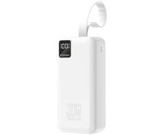 Wozinsky W8-W 30000mAh 30W Powerbank 2x USB-A and USB-C with Flashlight - Baltas
