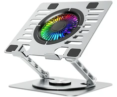 Wozinsky WDCX-X16-AS CoolBase RGB 360° cooling stand for laptop and tablet - sidabrinis