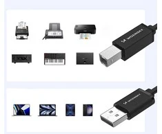 Wozinsky WKDDY3S USB-B - USB-A 480Mb/s kabelis 2m - juodas